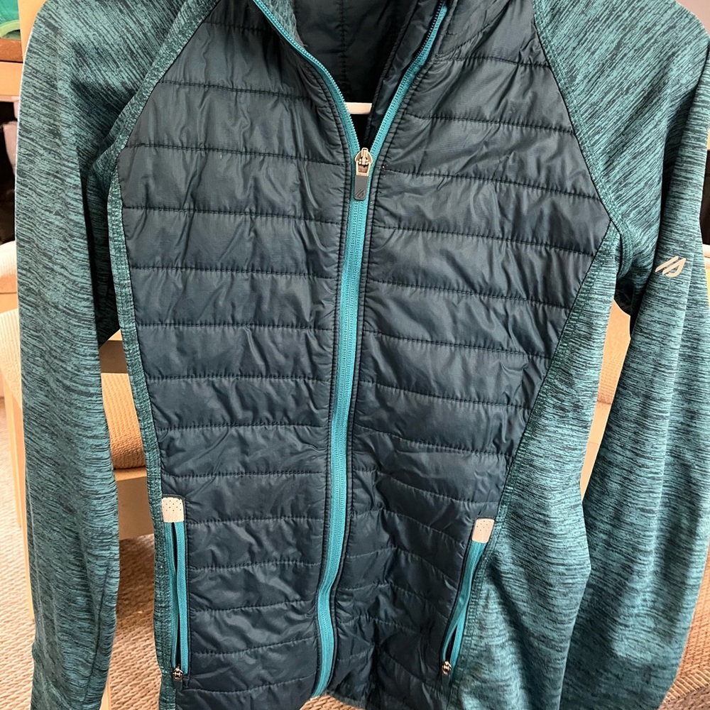 Eddie Bauer Women's Teal and Navy Puffer Jacket
